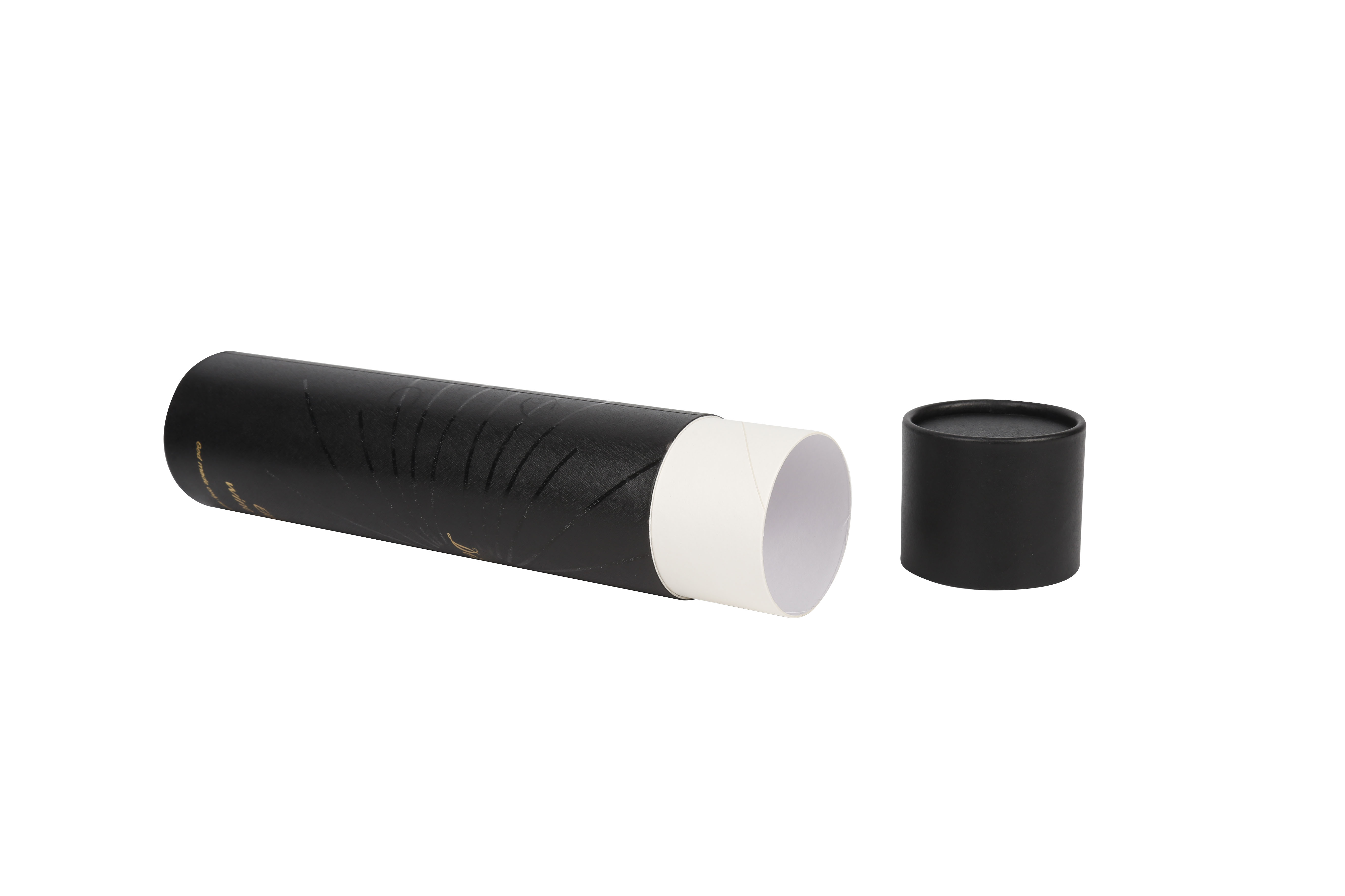 Custom logo printed black paper tube product packaging round cylinder box for packiging