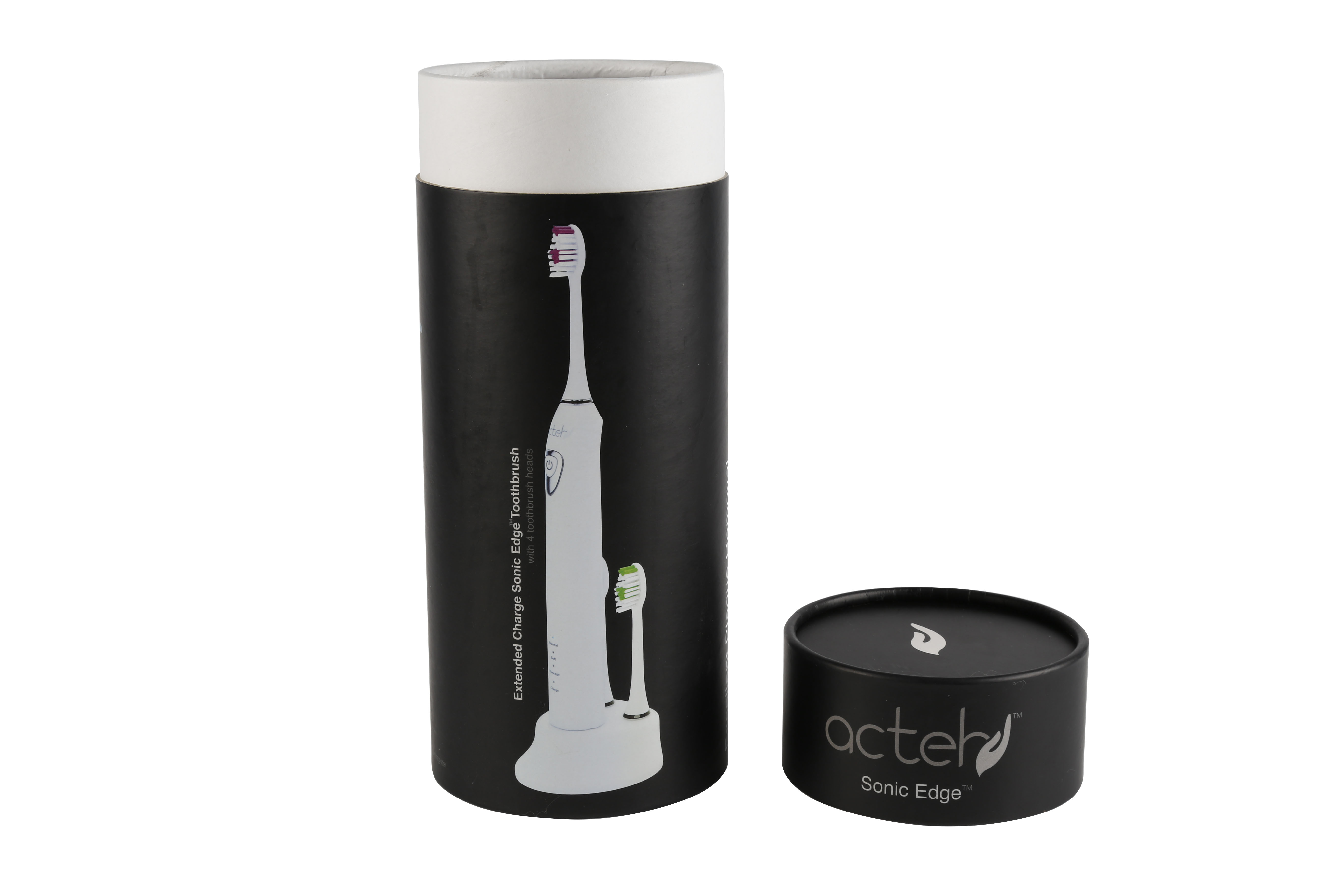 Wholesale custom logo printed round hair stick wig product packaging box black paper tube for electronics packaging