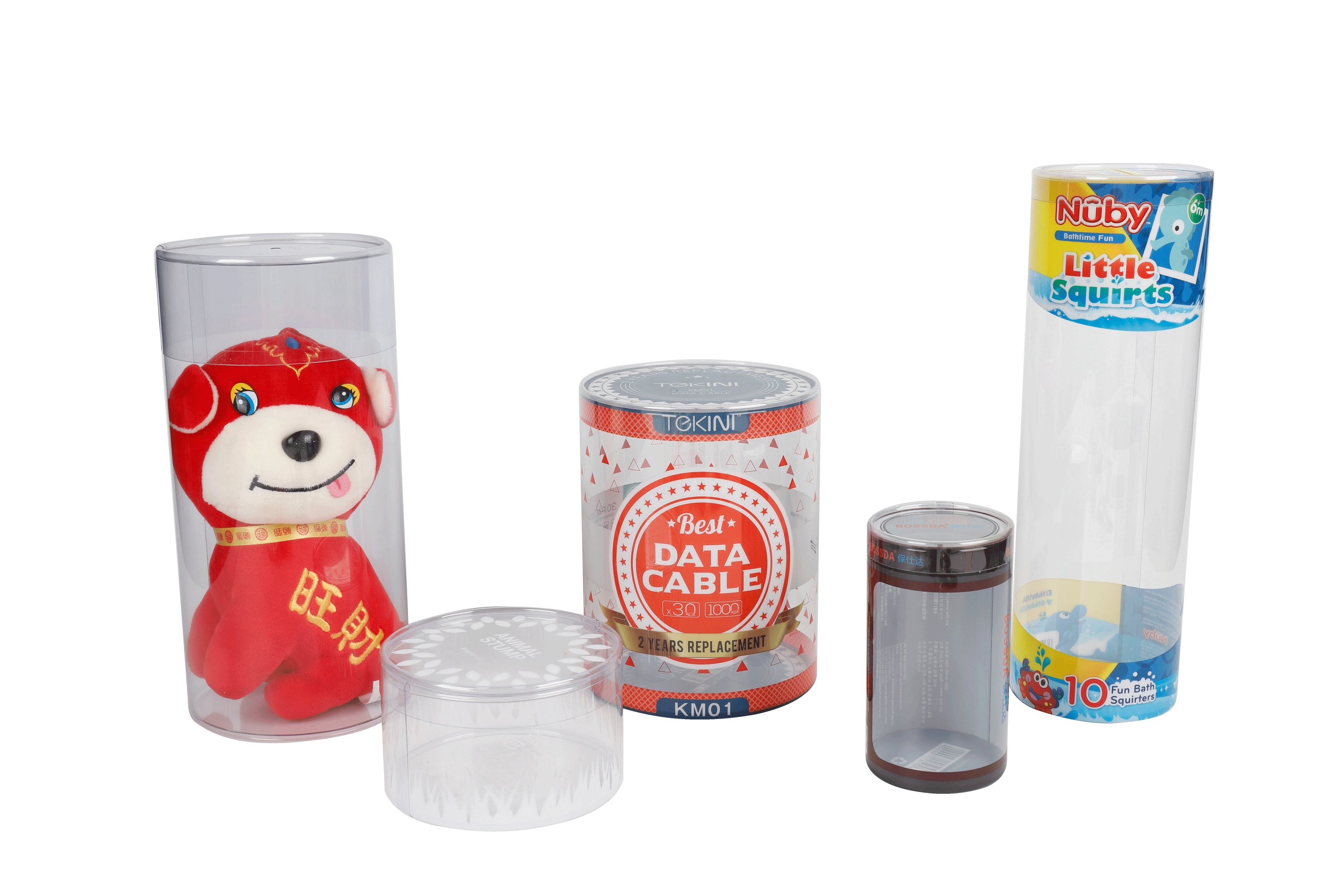 Hot sale plastic round product display toy food cylinder container pvc clear tube packaging
