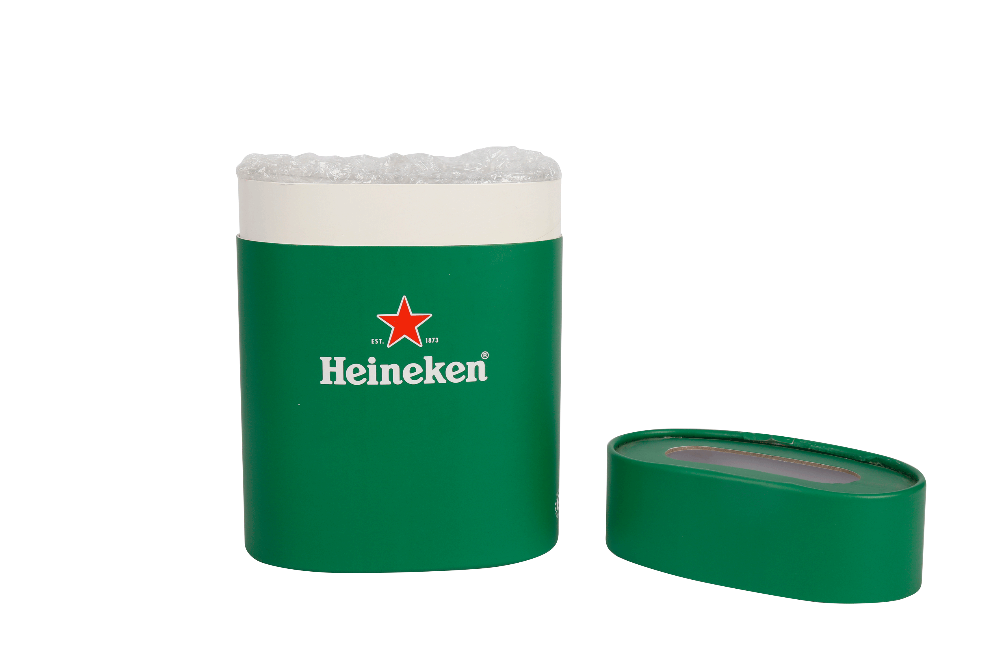 Oval shape customized design paper packaging box with clear window on top