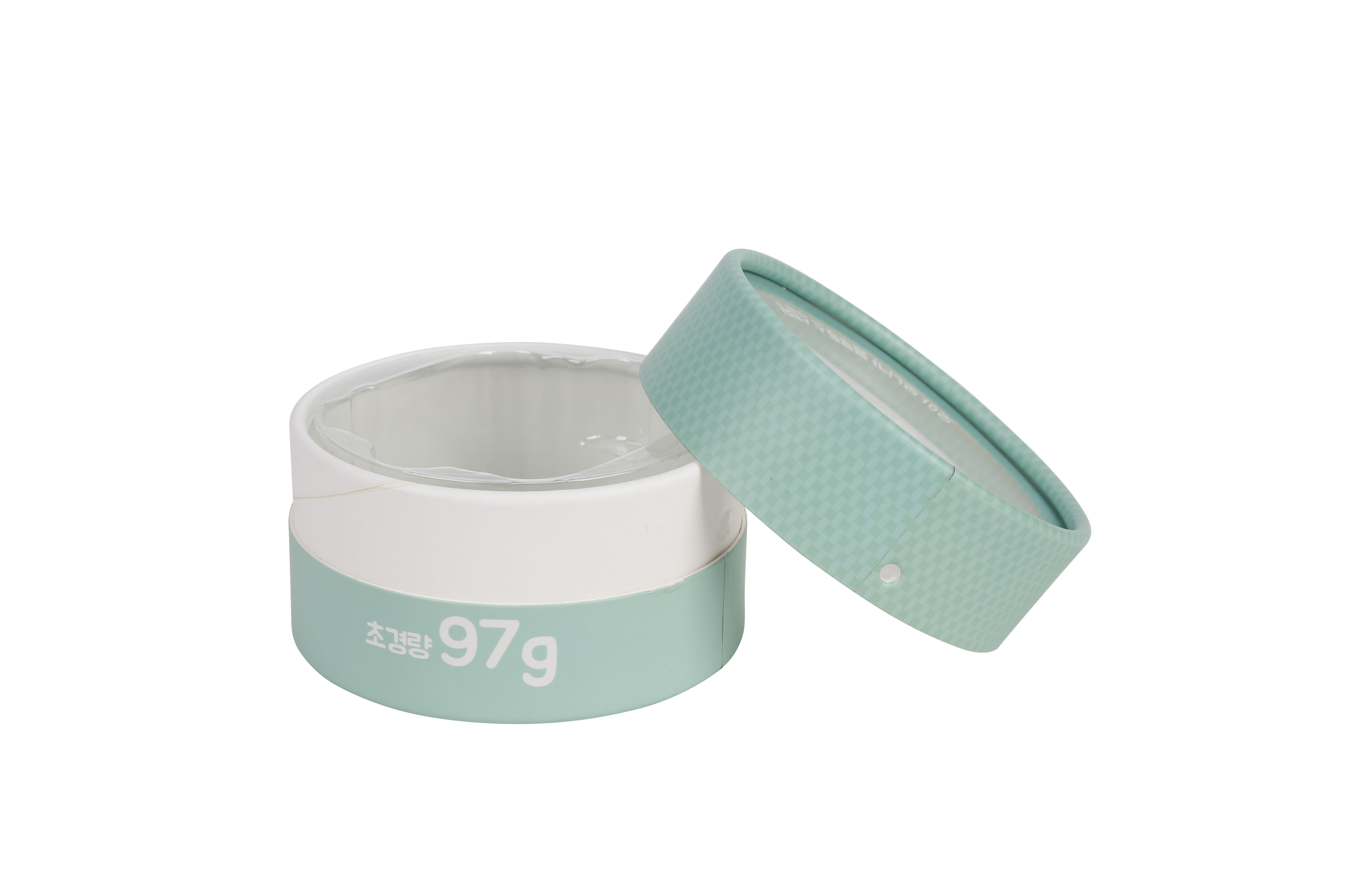 Wholesale full color design customized round box with clear window for cosmetic product packaging