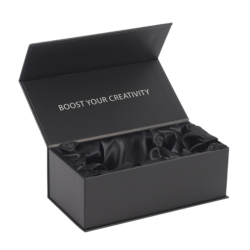 Pretty magnetic flap lid satin lined gift box magnet hair wig box packaging custom logo luxury hair package box with logo