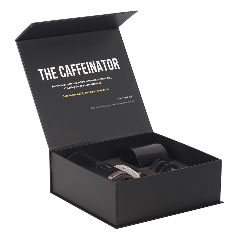 Wholesale large black custom logo gift box magnetic closure hard rigid cardboard packaging box luxury clothing paper box