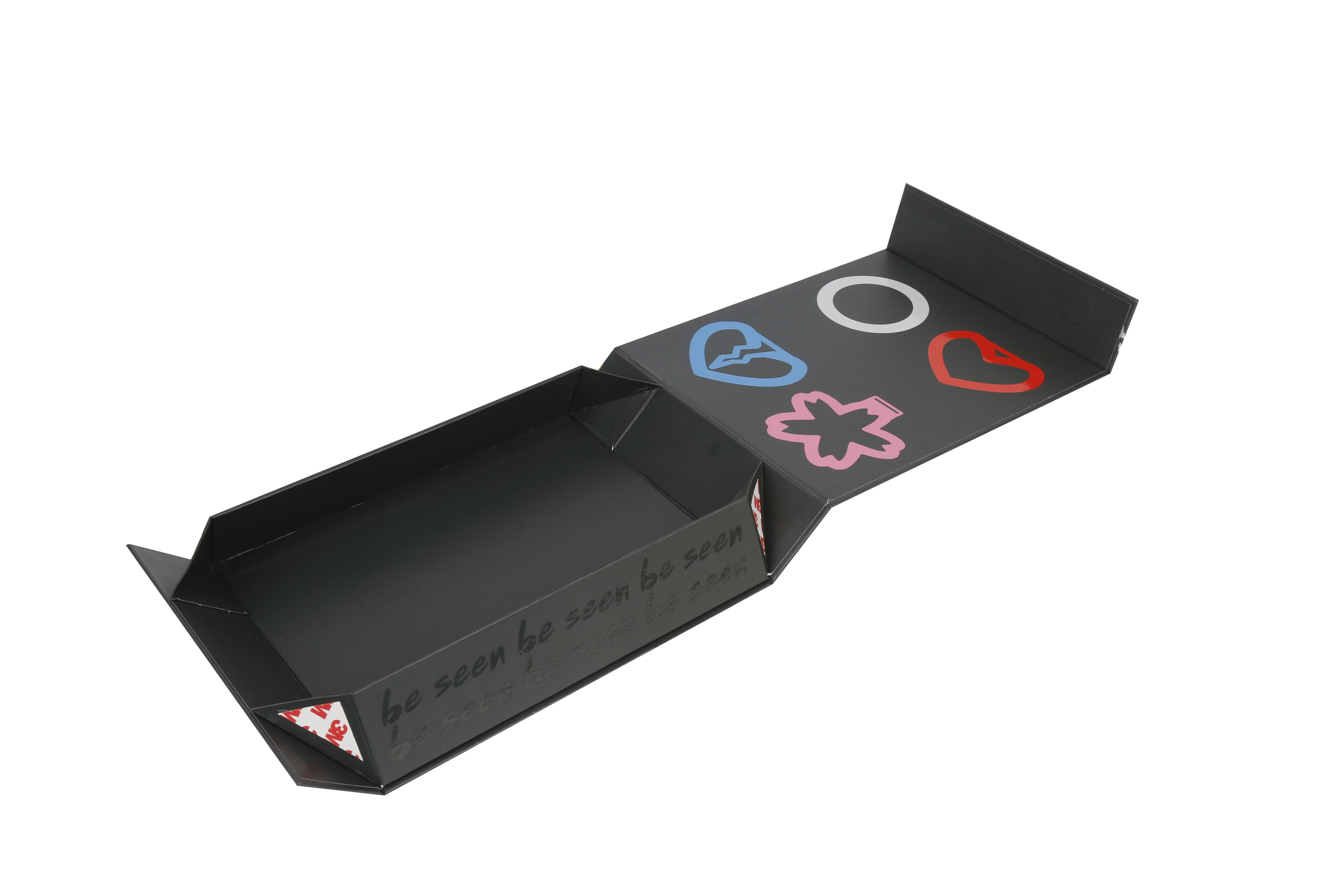 Custom foldable paper gift boxes black cardboard folding package luxury shoe clothing packaging box