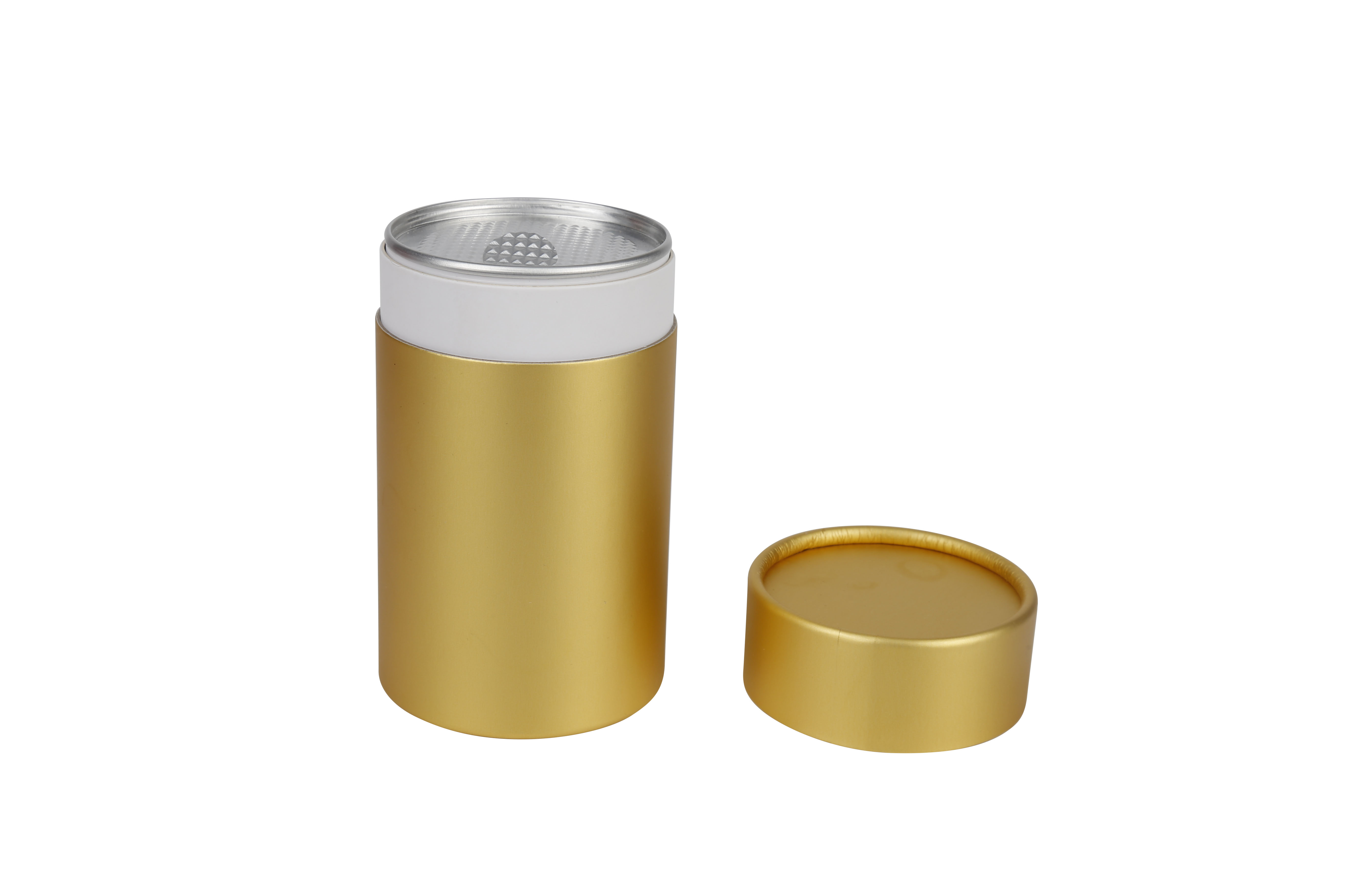 custom gold cyliner paper box tube cardboard seal package