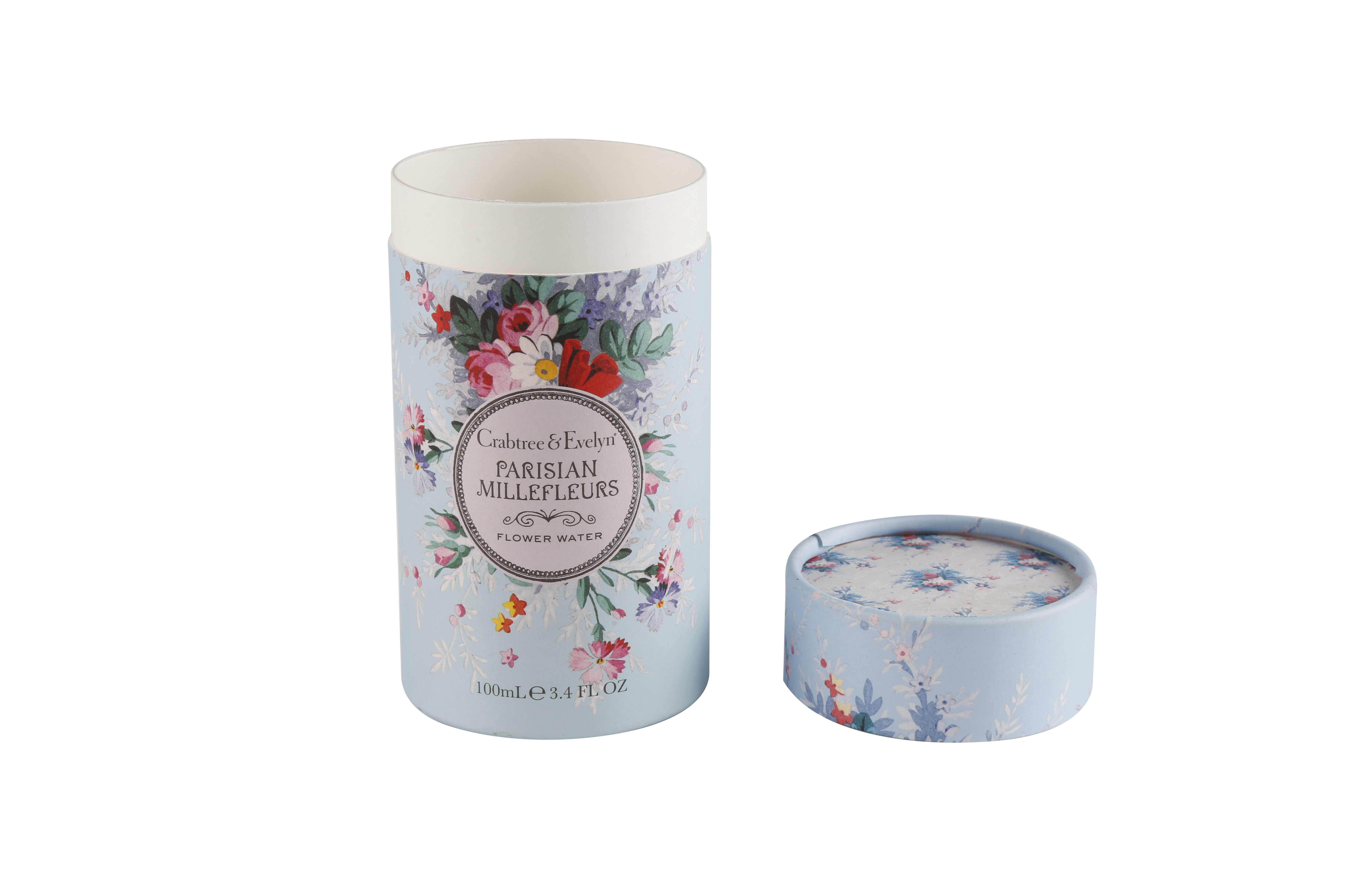 Custom printing flower water round paper box skincare tube packaging cardboard tube for oil bottle