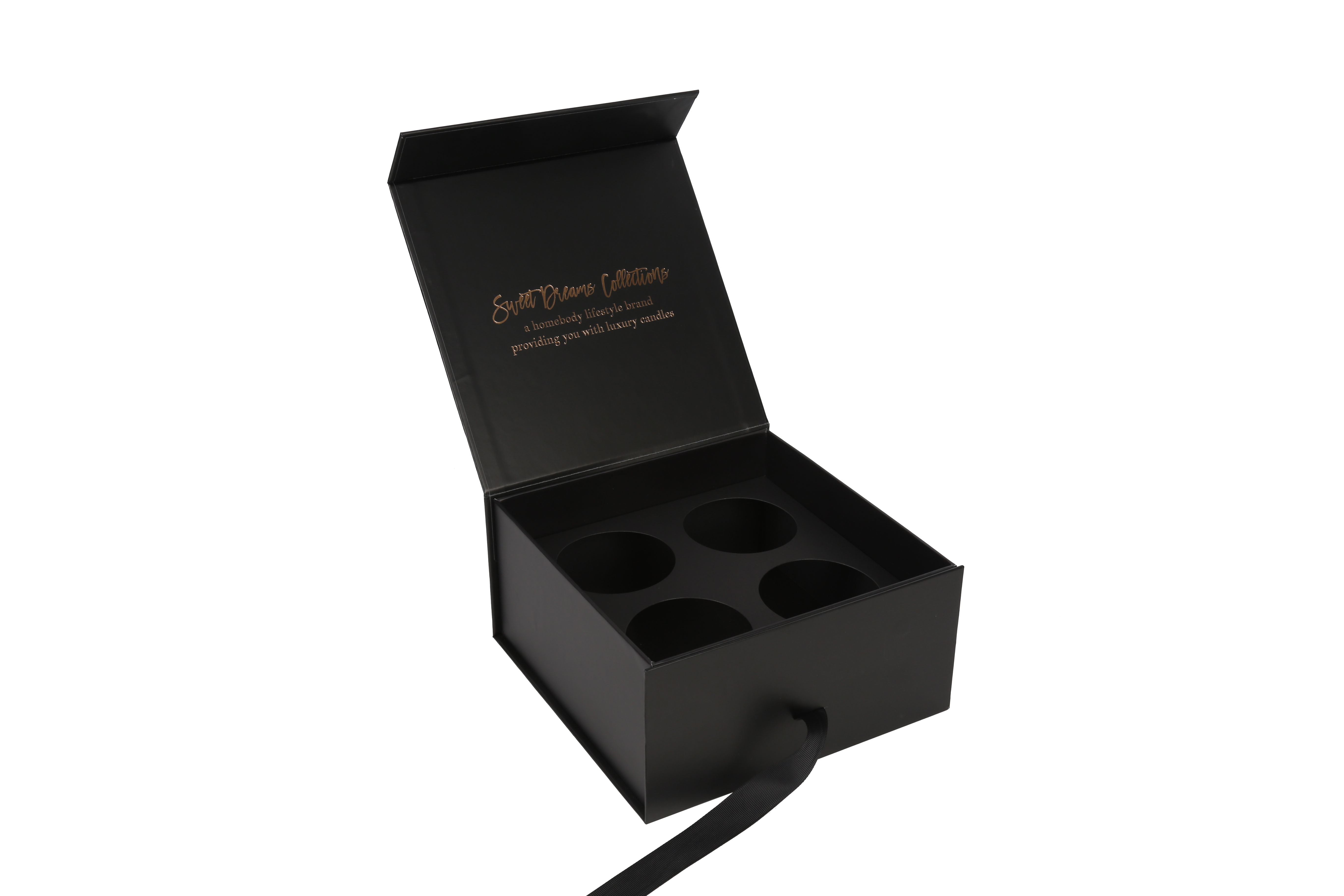 customize magnetic cardboard box with ribbon tie  candle box package