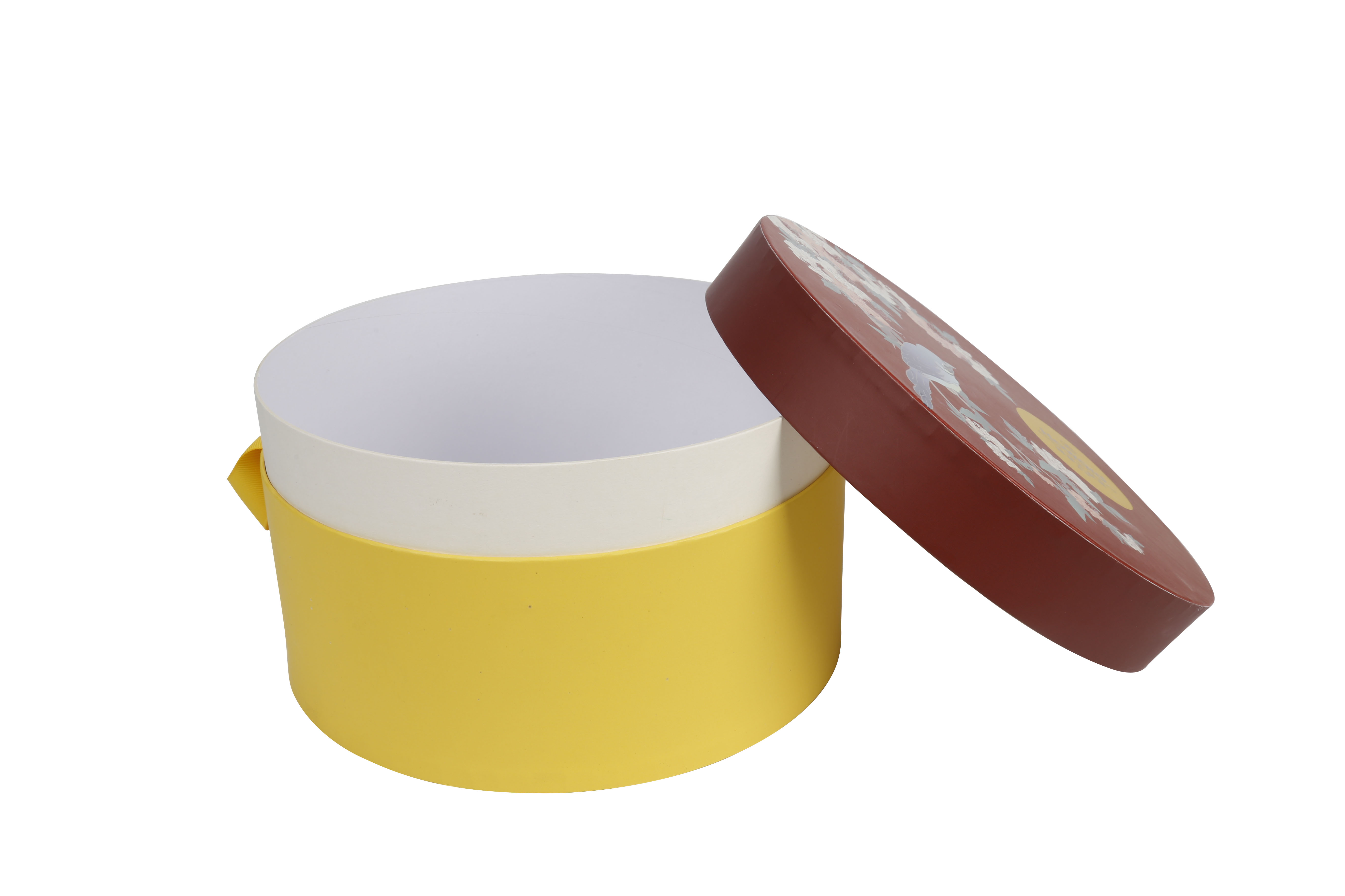customize luxury round  boxes tube package with ribbon handle