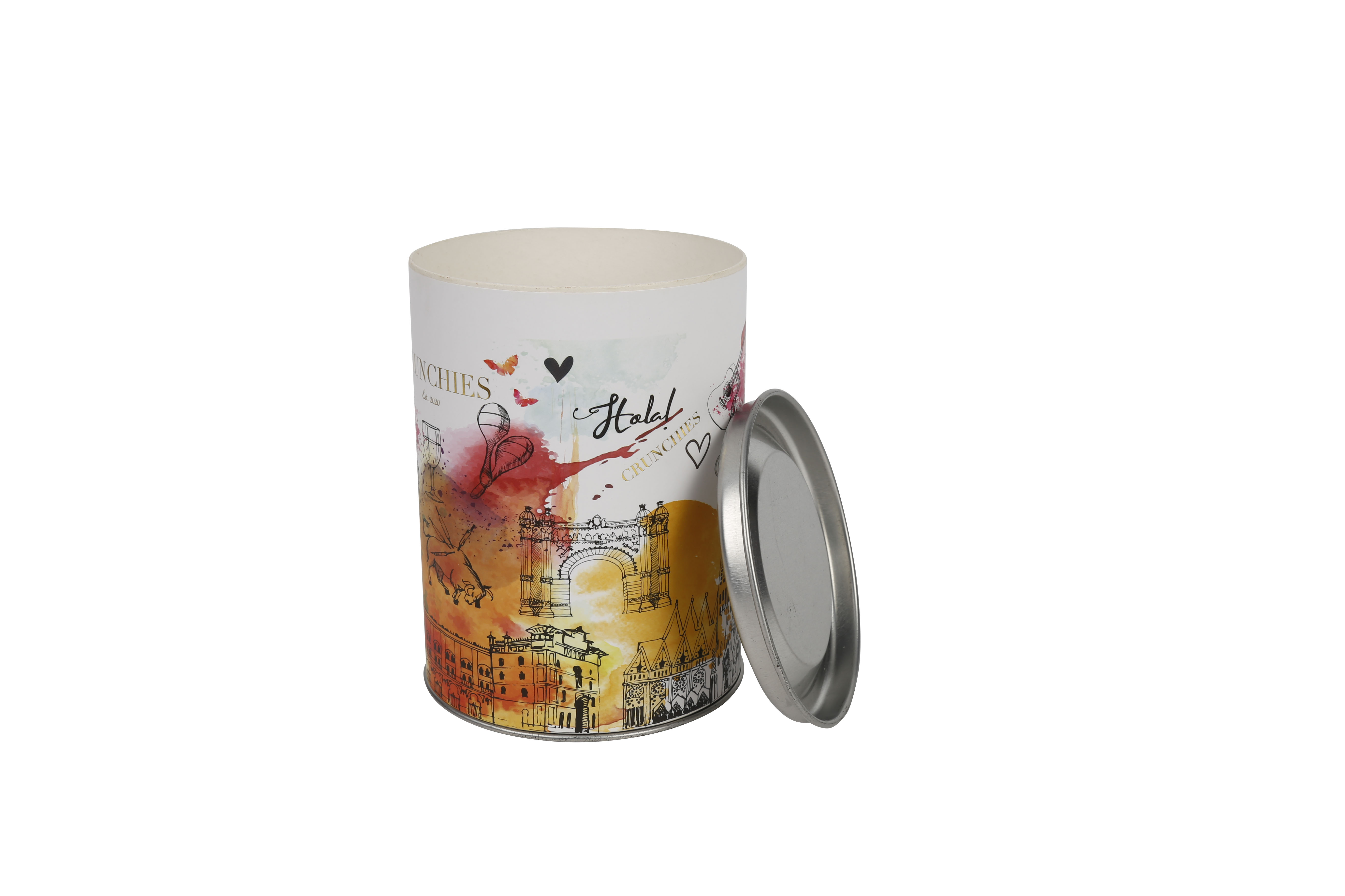 customize tube box with tin lid and bottom