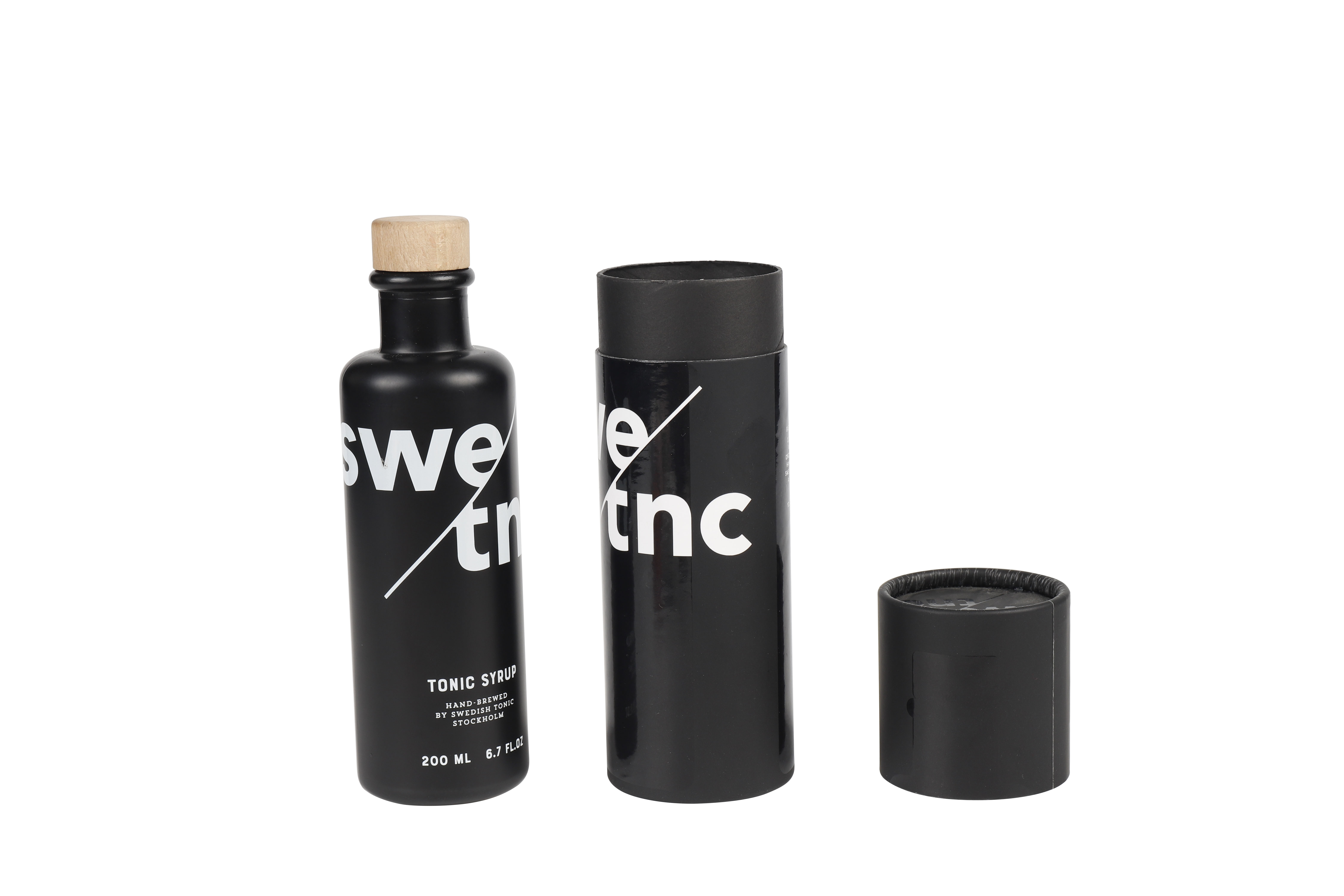 Custom logo printed black paper tube product packaging round cylinder box for packiging