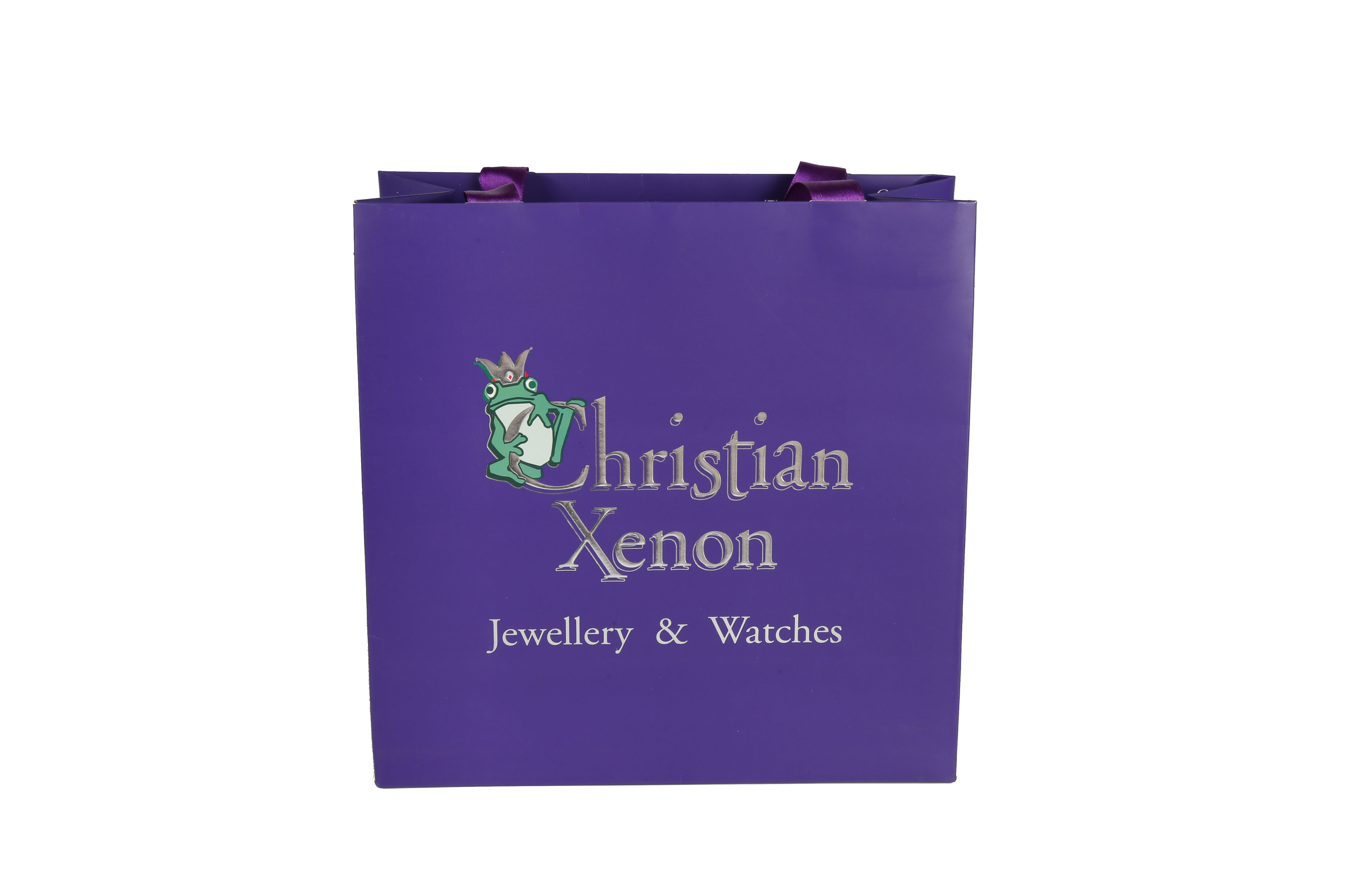 Customized logo and design  printing paper bag with ribbon handle