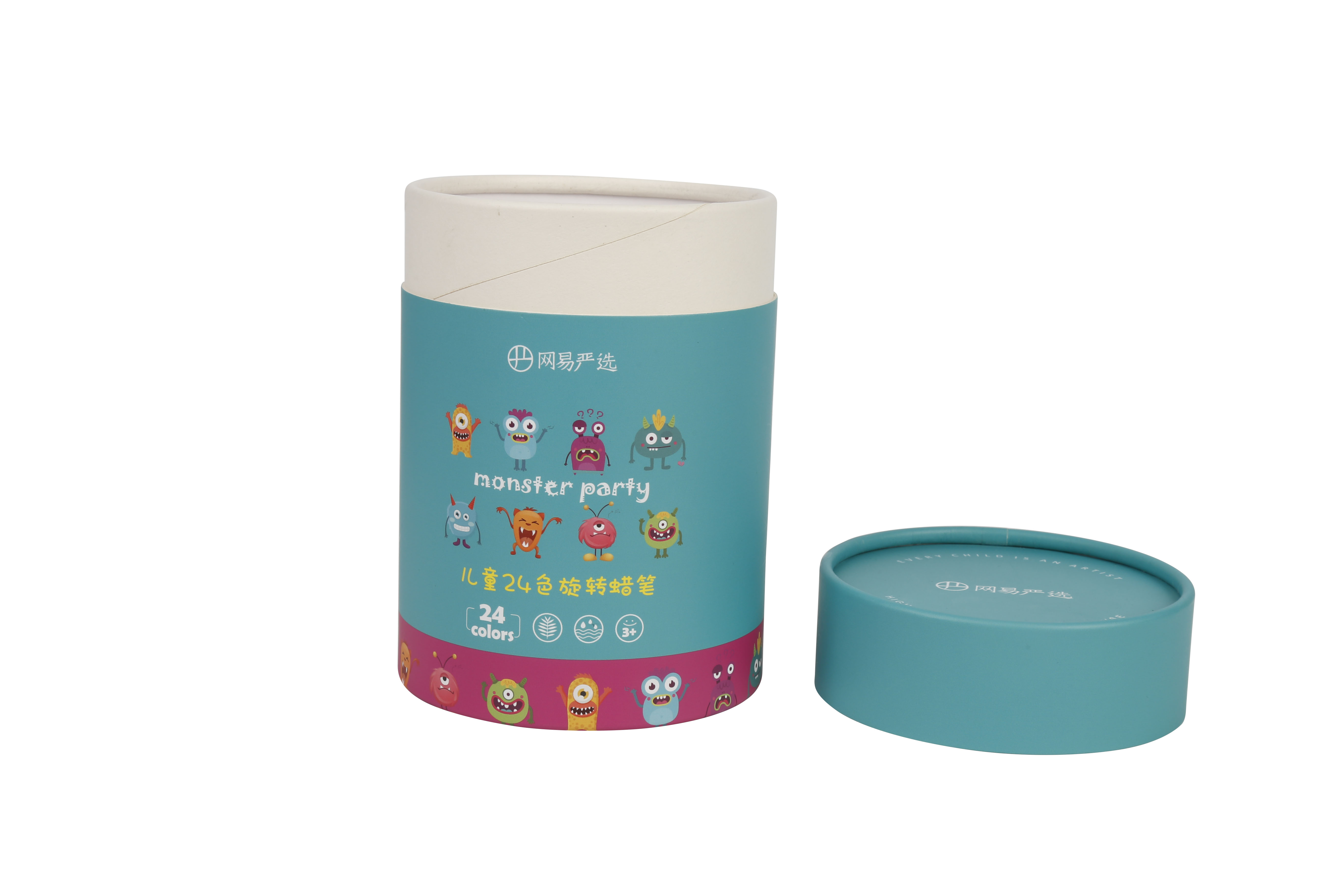 Custom biodegradable cylinder gift package tube box for pencil