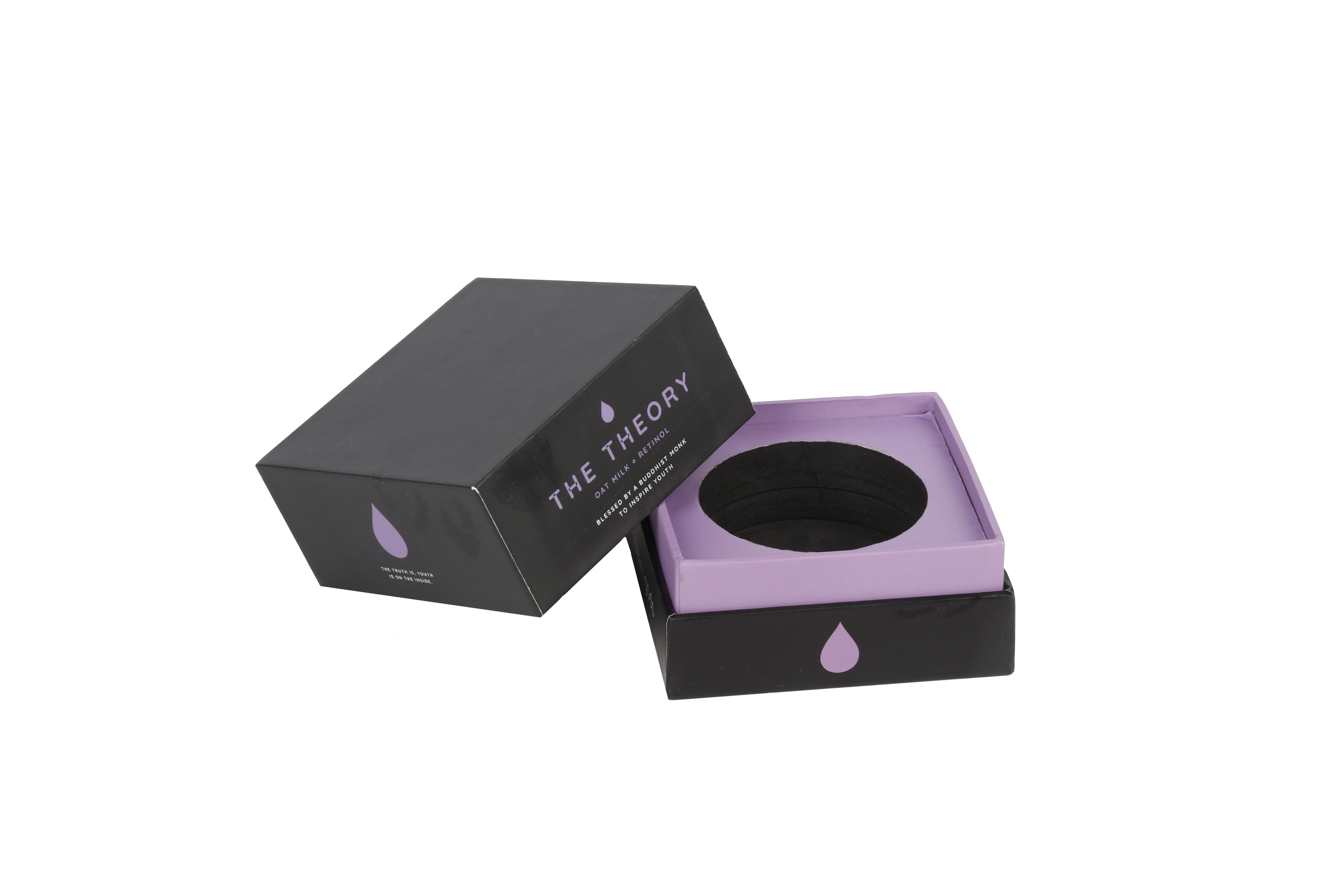 Two pieces single candle shopping box rigid cube square boxes packaging for candles