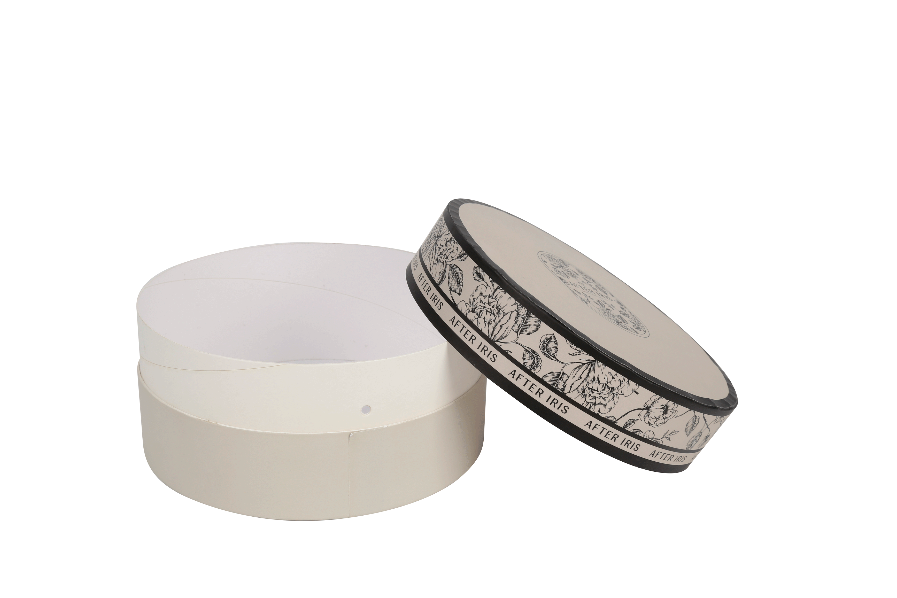 Elegant style customized round box fully customized design paper packaging