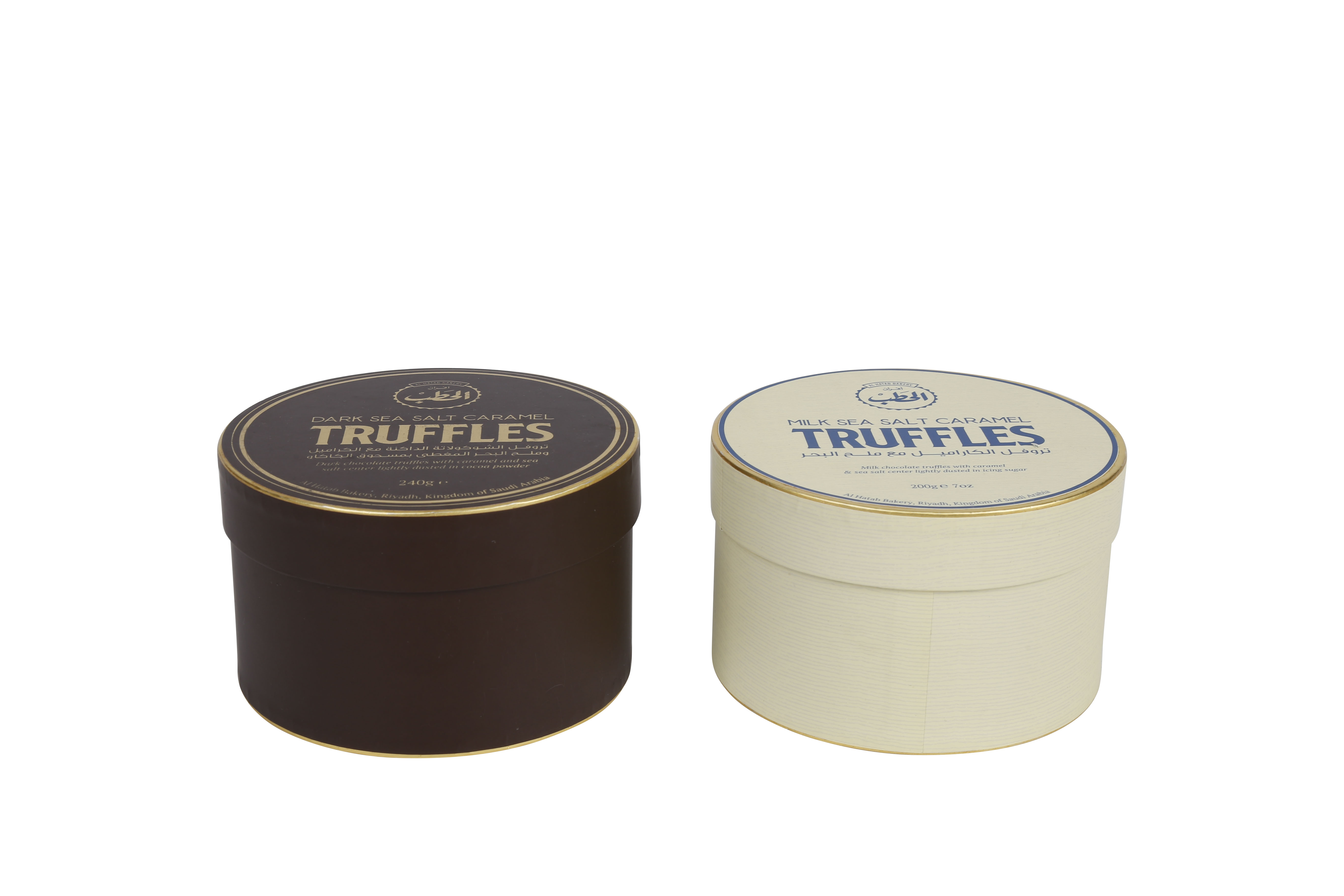 Empty round tube cardboard food packaging box paper truffle chocolate box with lid