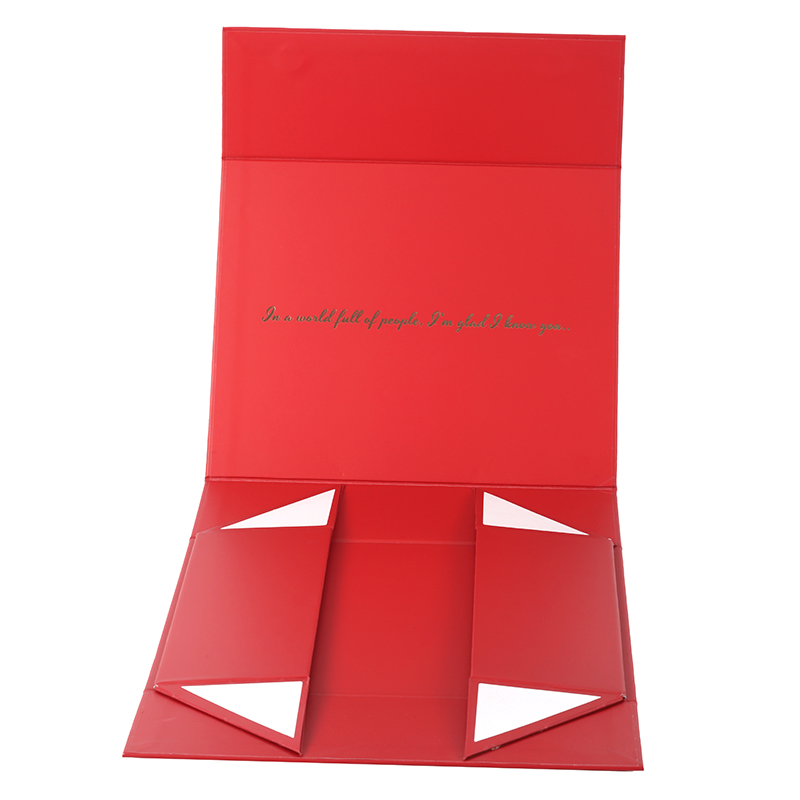 Custom Luxury Folding Magnetic Gift Box Red Foldable magnet Hard Rigid Cardboard Packaging Box Clothing Shoe Paper Box