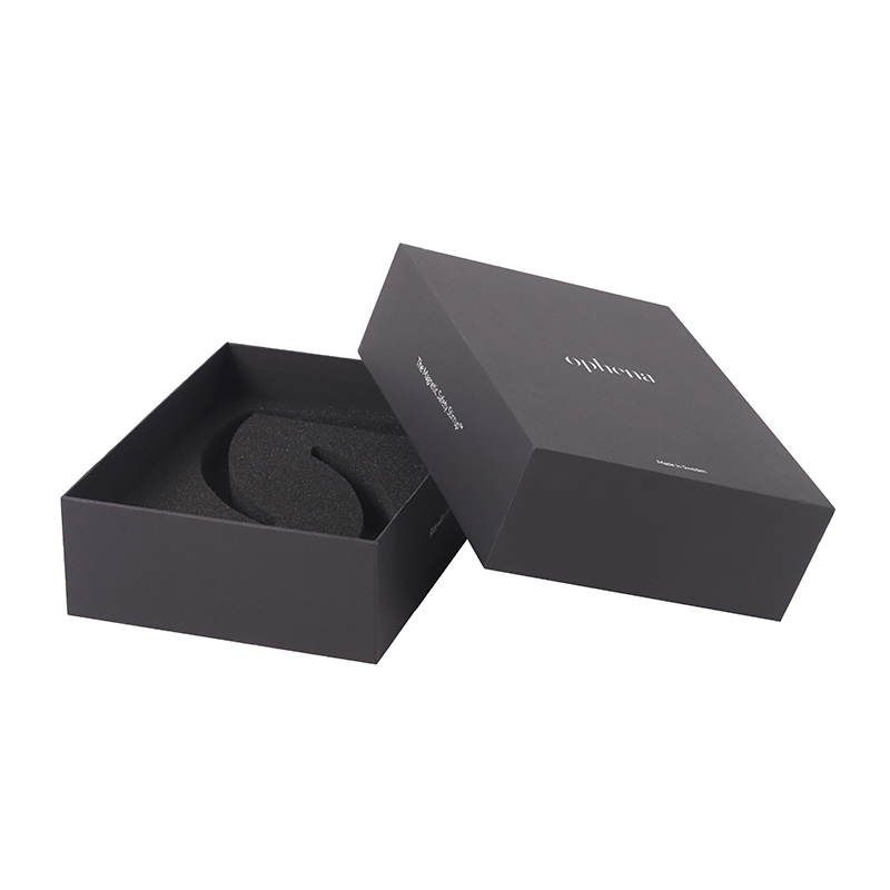 Black Matte Lid And Base Box Shoulder Neck Top Shoe Box Two Piece Rigid Cardboard Box