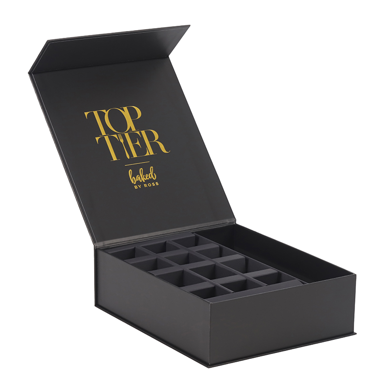Wholesale large black custom logo magnet gift box magnetic closure hard rigid cardboard packaging box luxury cosmetic paper box